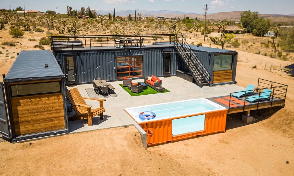 Joshua Tree Villa | Box on the Rox Modern Container Home Heated Pool