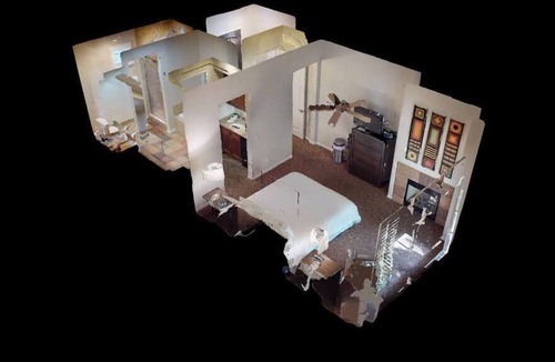 La Quinta Villa | An Upstairs Studio with a King Bed and Private Balcony a Secluded Greenbelt!
