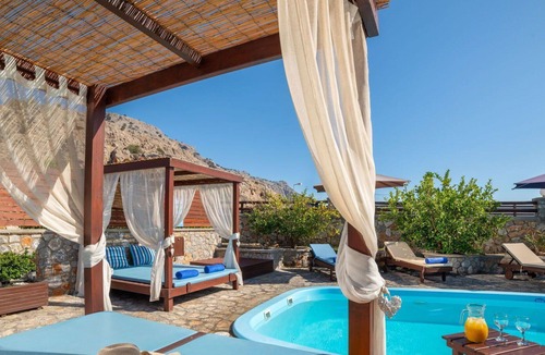 Lardos Villa | Beautiful private villa with A/C, WIFI, private pool, TV, patio, panoramic view and parking