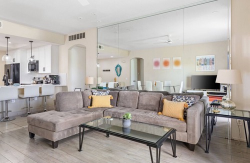 Palm Springs Villa | Desert Princess 2BR Pond Mountain View Resort Amenities Near Palm Springs