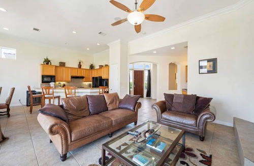 La Quinta Villa | Firepit, West Facing Golf Course Heated Pool Home!