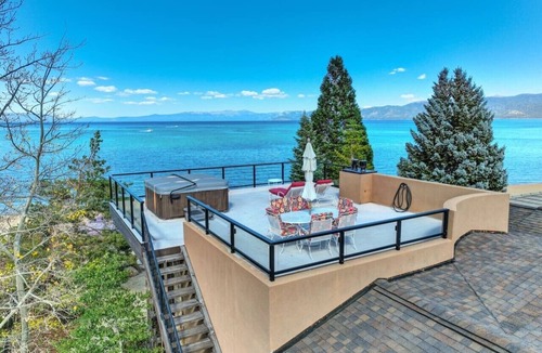 Tahoe Keys Villa | Lake Front Villa w/Rooftop Hot Tub & Private Dock