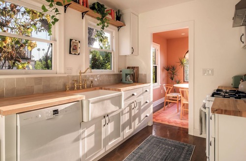 Sunset Junction House | Prime Silver Lake Art-Filled Bungalow Patio + Sunset Views of Hollywood Sign