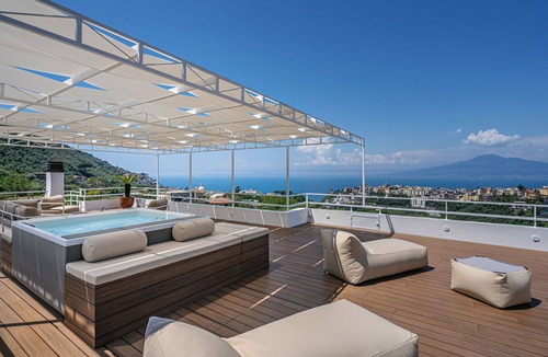 Vico Equense Villa | Private Villa with private pool, A/C, hot tub, WIFI, TV, terrace, panoramic view, close to Sorrento