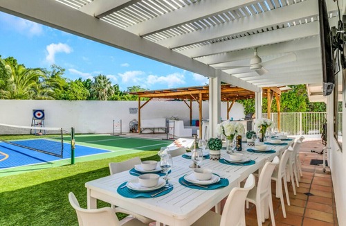 Bermuda Dunes Villa | Pvt Oasis Pickleball/Basketball/BBQ/Game Room/Pool