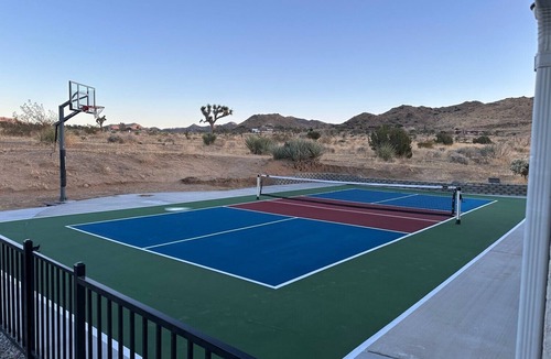 Yucca Valley House | Spacious House w/Panoramic View, Pickleball, Game Room, Playset, Hot Tub & Pool