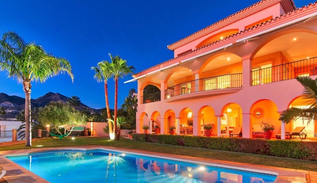 Beachside villa with panoramic sea views