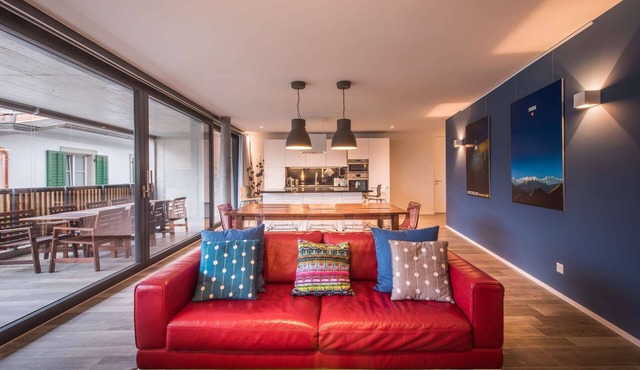 Central luxury apartment with stunning views, lift access and wellness area in Matten bei Interlaken