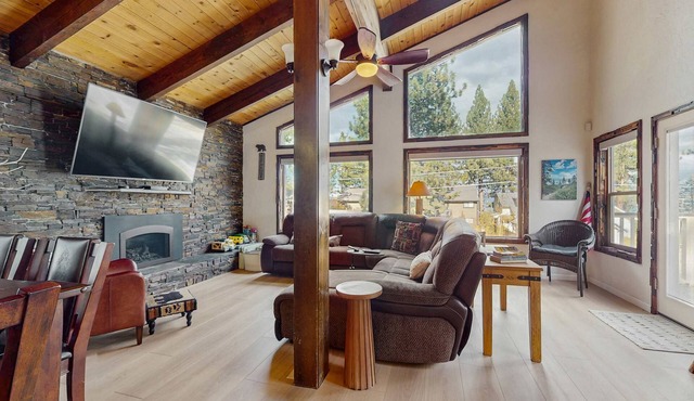 Charming Home Steps from Beach, with Lake Views, Game Room, Near Ski Resort