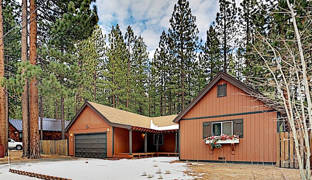 Classic All-Season Lake Tahoe Cabin with River Rock Fireplace & Private Yard