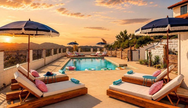 Desert Sunsets Wellness Villa - Pool, Sauna, Spa, Pool Table, Firepit, Yoga, Steam Room & Stunning Views