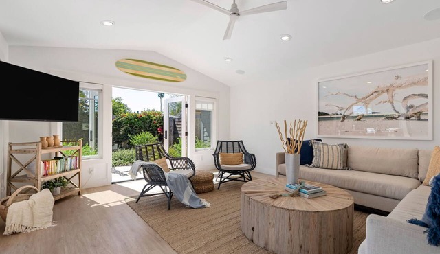 Elevated Seaside Escape with Charming Interior & Relaxing Outdoor Spaces