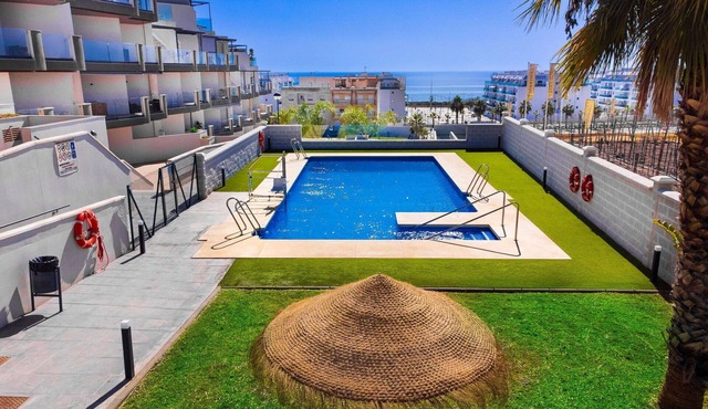 Lovely apartment for 4 guests with A/C, pool, WIFI, TV and patio