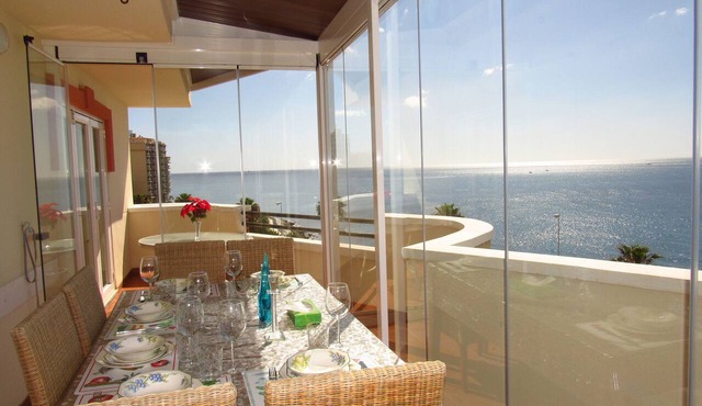 Luxury 3 bedroom duplex penthouse with frontal sea views 50m from the beach