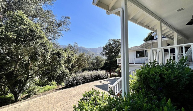 Mountain views. Montecito, Beach, Santa Barbara, large home. Separate Studio.