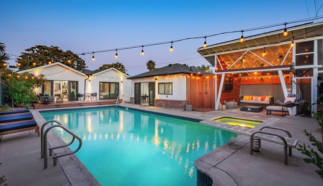 Newly Designed Home with Private Pool, Jacuzzi & Sauna. Close to LAX