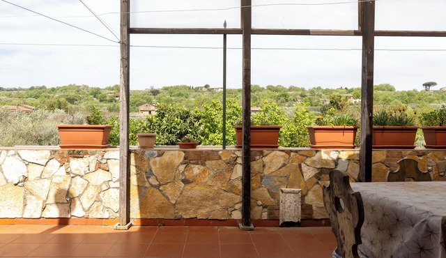 Panoramic terrace nestled in the hills of Sannio in Campania