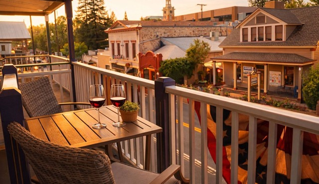 Private Balcony Overlooking Washington St in Downtown Sonora - Free Parking
