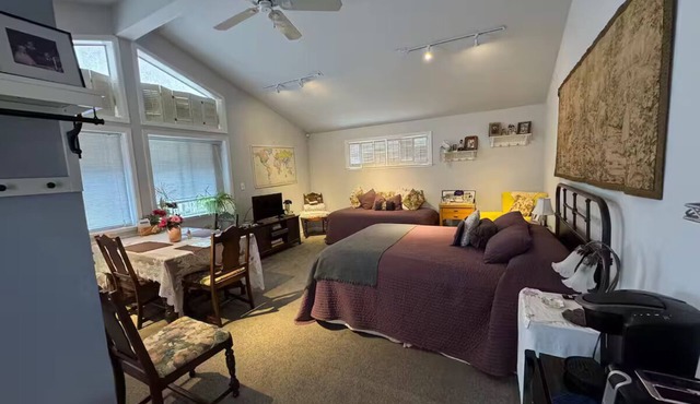 PRIVATE Bedroom and bath, with private entrance