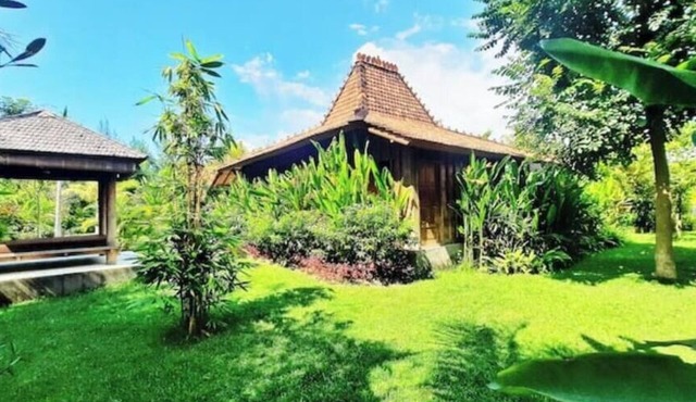 Private, tropical garden, authentic wooden house