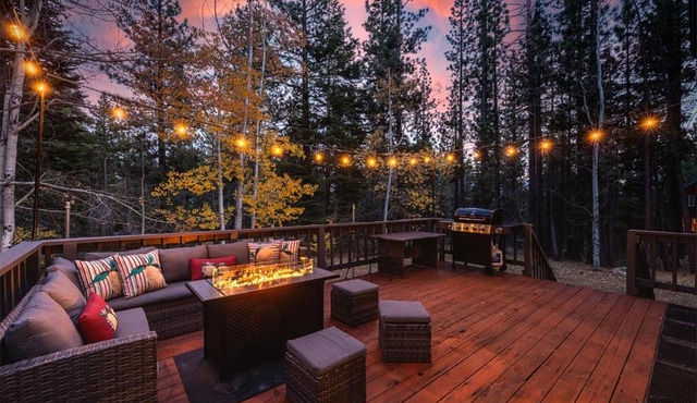 River Rock House Deck Forest Views