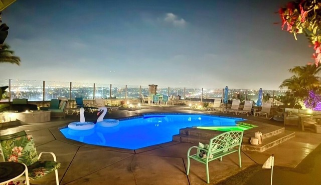 Wow! Private Pool and Spa Home w/Ocean/City Views, A/C, Fire Pit, Putting Green!